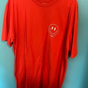 Kramoda Red Short Sleeve Tee with Smiley Graphic